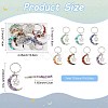 7Pcs Natural & Synthetic Mixed Stone Moon Keychains KEYC-FS00043-4