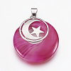 Natural Banded Agate Pendants KK-F751-F22-2