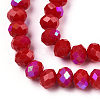 Electroplate Opaque Solid Color Glass Beads Strands X1-EGLA-A034-P4mm-L21-2