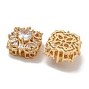Brass Micro Pave Cubic Zirconia Beads KK-U037-03G-02-2