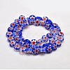 Handmade Millefiori Glass Flat Round Bead Strands LK-P011-12-2