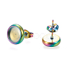 Ion Plating(IP) 304 Stainless Steel Stud Earring Settings LS-STAS-K202-05C-M-1
