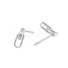 SHEGRACE Brass Micro Pave Cubic Zirconia Stud Earrings XGRQ4N847-727P-2