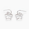 Brass Dangle Stud Earrings EJEW-F194-02P-NF-2