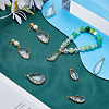10Pcs 5 Styles Brass Glass Pendants KK-CN0002-70-4