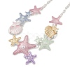 Summer Beach Alloy Colorful Enamel Starfish & Shell Bib Necklaces NJEW-B113-06-2