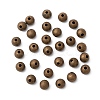 Antique Bronze Color Brass Textured Round Beads X-EC248-NFAB-1
