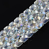 Electroplate Transparent Glass Beads Strands EGLA-N002-13-B-4