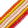 Faceted(32 Facets) Glass Beads Strands EGLA-J042-35B-M-1