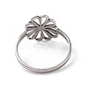 Non-Tarnish 201 Stainless Steel Flower Finger Ring RJEW-J051-30P-3