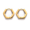 304 Stainless Steel Hexagon Huggie Hoop Earrings STAS-J033-03A-G-2