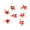 Rack Plating Eco-friendly Brass Enamel Charms KK-D073-01G-01-NR-1