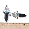 Synthetic Blue Goldstone Faceted Pointed Bullet Big Pendants G-H076-02P-04-3