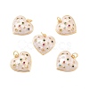Eco-Friendly Brass Micro Pave Cubic Zirconia with Enamel Pendants KK-K268-15G-1