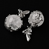 Natural Quartz Crystal Round Pendants G-G207-01P-08-2