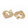 Brass Cubic Zirconia Pendants ZIRC-I062-10G-3