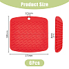 6Pcs 6 Colors Square Silicone Hot Mats for Hot Dishes AJEW-DC0001-14-2