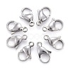 Tarnish Resistant 304 Stainless Steel Lobster Claw Clasps X-STAS-F182-01P-A-1