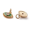 Brass Micro Pave Clear Cubic Zirconia Charms KK-C100-15G-4