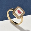 Brass Micro Pave Cubic Zirconia Cuff Rings RJEW-H256-12G-3