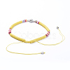 Adjustable Nylon Cord Braided Beaded Necklaces NJEW-JN02727-3