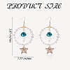 Glass Beaded Big Circle Dangle Earrings EJEW-SW00015-03-2