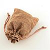 Polyester Imitation Burlap Packing Pouches Drawstring Bags ABAG-R004-14x10cm-03-3