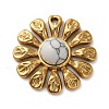 Natural Howlite Flower Pendants STAS-R009-05G-07-1