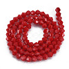 Opaque Solid Color Glass Beads Strands GLAA-Q080-4mm-B13-2