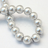Baking Paint Pearlized Glass Pearl Round Bead Strands HY-Q330-8mm-62-4