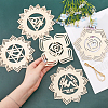 1 Set DIY Unfinished Bohemian Meditation Energy Symbol Wood Pendant Decoration Kits DIY-CA0005-60-3