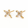 Brass Stud Earring Findings ZIRC-L096-14G-1