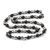 201 Stainless Steel Round Ball Links Chain Necklace NJEW-F222-38EBP-06-1