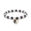 3Pcs 3 Style Handmade Polymer Clay Beaded Stretch Bracelets Set BJEW-JB08853-4