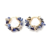 Natural Lapis Lazuli Chips Braided Hoop Earrings EJEW-JE04940-04-1