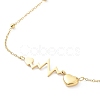 Ion Plating(IP) 304 Stainless Steel Heart Beat Pendants Necklace NJEW-K252-05G-2