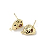 Brass Micro Pave Cubic Zirconia Stud Earring Findings KK-U075-01B-03G-2
