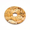 Donut/Pi Disc Natural Gemstone Pendants G-L234-30mm-11-1
