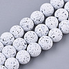 Spray Painted Natural Lava Rock Beads Strands G-N0324-D-10-1