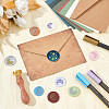 Brass Wax Seal Stamp with Wood Handle AJEW-WH0412-0026-4