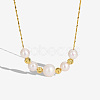 925 Sterling Silver & Baroque Natural Freshwater Keshi Pearl Round Graduated Beaded Necklaces FS-WG72E9B-02-3