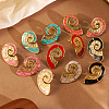 304 Stainless Steel Enamel Conch Stud Earrings EJEW-Z147-02G-1