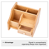 Beech Wood Cosmetic Drawer Storage Organizer Box OBOX-WH0004-13-4