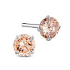 Rhodium Plated 925 Sterling Silver Four Pronged Ear Studs JE420E-01-1