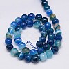 Natural Stripe Agate Beads Strands X-G-G581-8mm-05-2