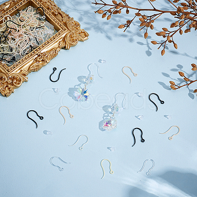 200Pcs 5 Colors Plastic Earring Hooks FIND-SP0005-40-1