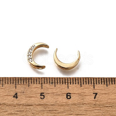 Brass Micro Pave Clear Cubic Zirconia Links Connector Charms KK-K378-66G-1