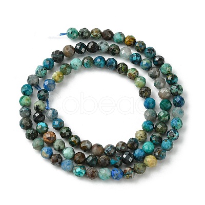 Natural Chrysocolla Beads Strands G-Z034-A03-03-1