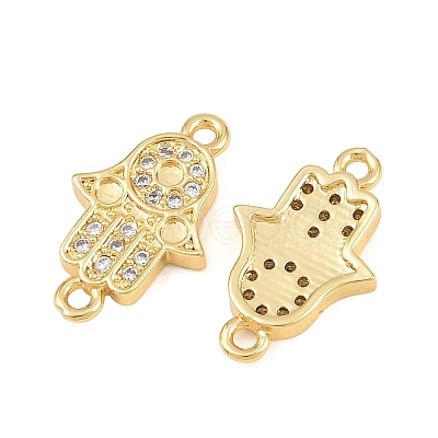 Brass Micro Pave Clear Cubic Zirconia Connector Charms CU-CBAB719-07G-C-1