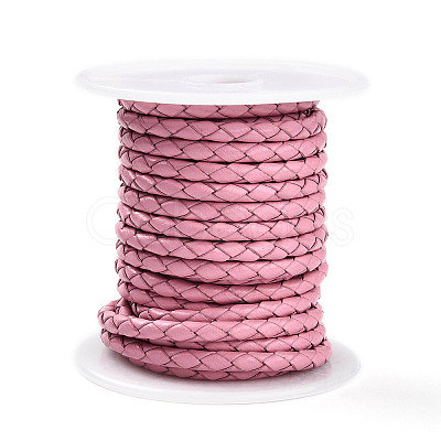 Braided Cowhide Leather Cord NWIR-N005-01D-4mm-1